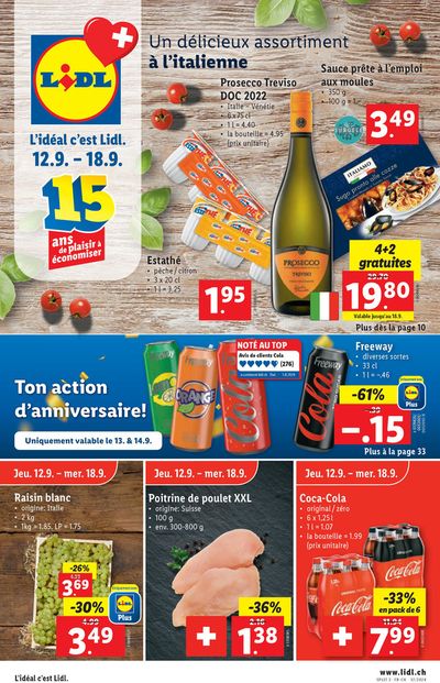 Lidl Katalog in Thun | LIDL ACTUEL - FR | 12.9.2024 - 18.9.2024