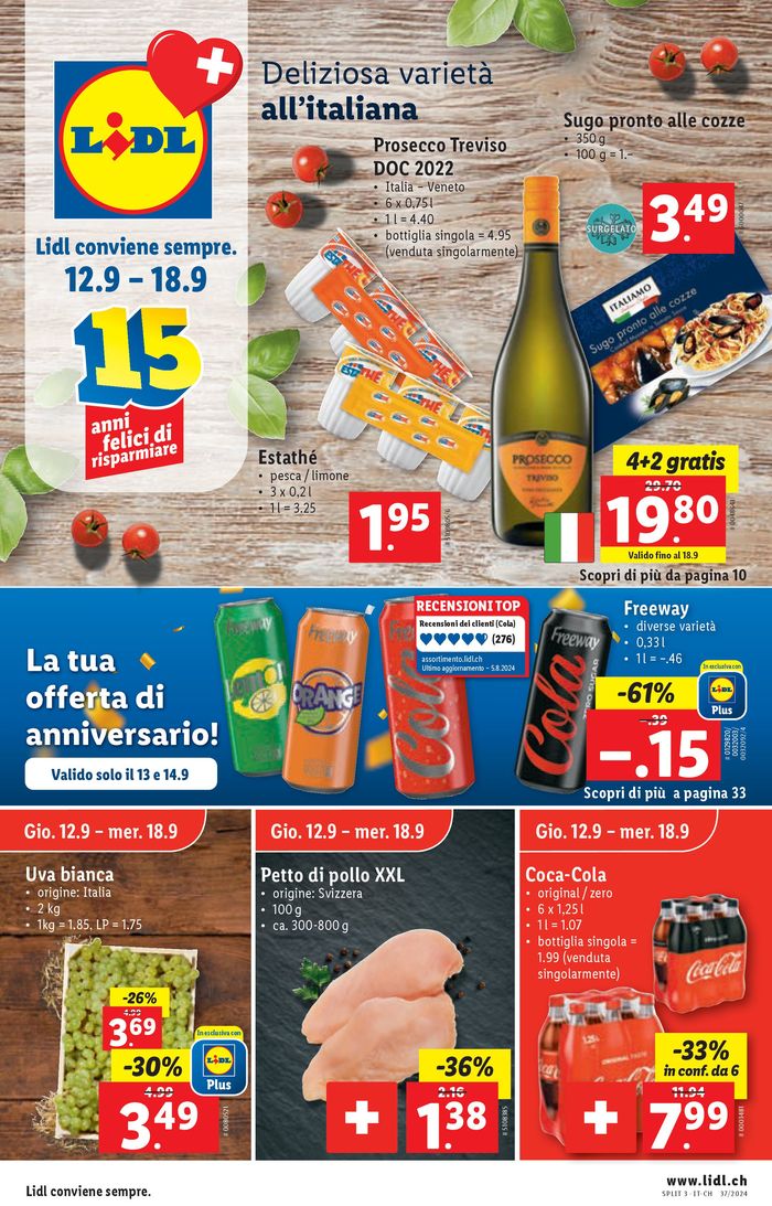 Lidl Katalog in Thun | LIDL ATTUALE - IT | 12.9.2024 - 18.9.2024