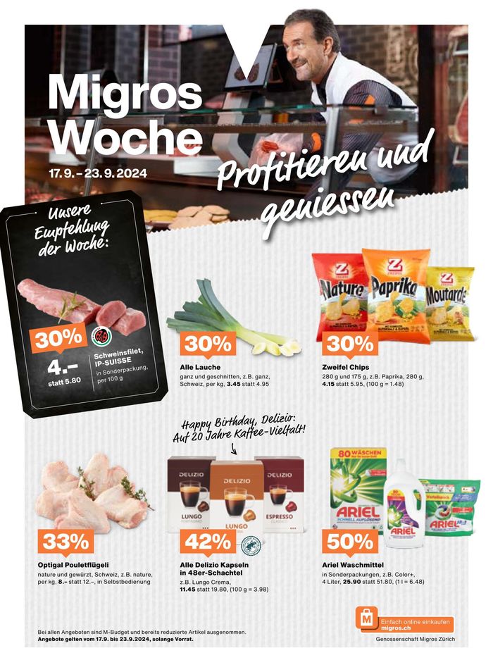 Migros Katalog in Adliswil | Ängbot für Schnäppchenjäger | 17.9.2024 - 1.10.2024