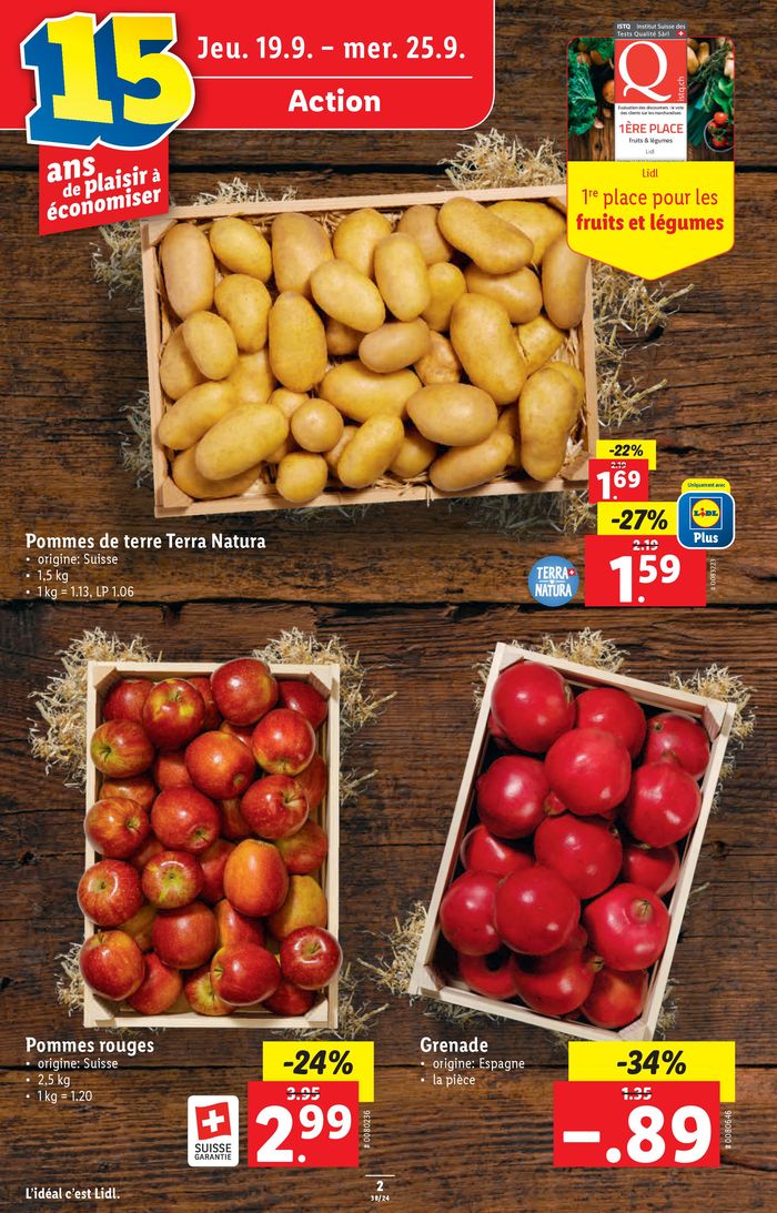 Lidl Katalog in Horw | LIDL ACTUEL - FR | 19.9.2024 - 25.9.2024