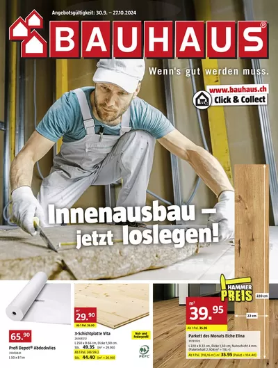 Bauhaus Katalog in Zürich | Bauhaus reklamblad - DE | 30.9.2024 - 27.10.2024