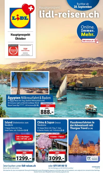 Lidl Katalog in La Chaux-de-Fonds | Oktober - Reise-Highlights - DE | 29.9.2024 - 31.10.2024