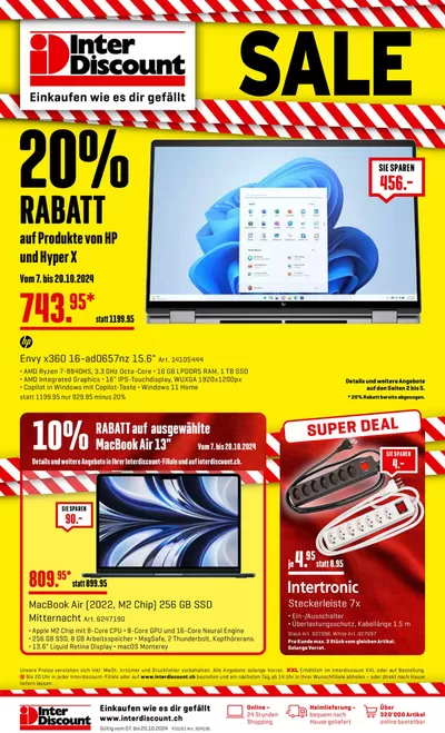 Angebote von Elektro & Computer in Möhlin | Interdiscount reklamblad DE in Interdiscount | 7.10.2024 - 20.10.2024