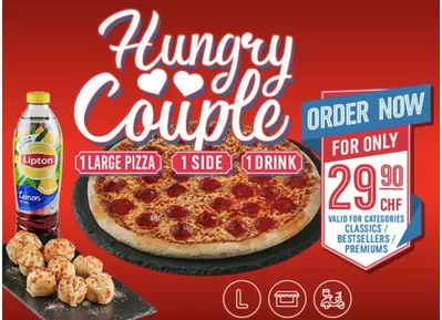 Angebote von Restaurants in Zürich | Hungry couple in Domino's Pizza | 11.10.2024 - 31.10.2024