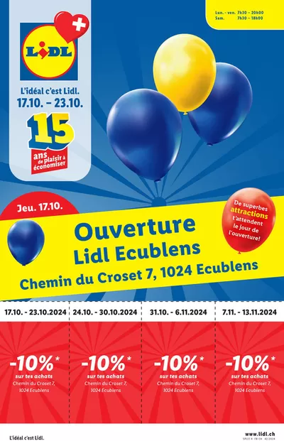 Lidl Katalog in Volketswil | Ouverture Lidl Ecublens - FR | 17.10.2024 - 23.10.2024