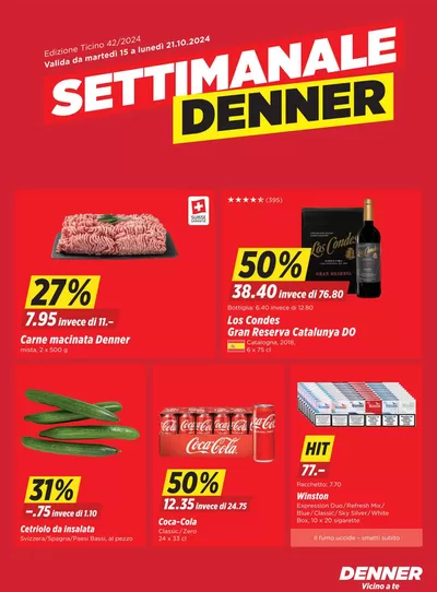 Denner Katalog in Lavena Ponte Tresa | Rabatt und Aktione | 15.10.2024 - 29.10.2024