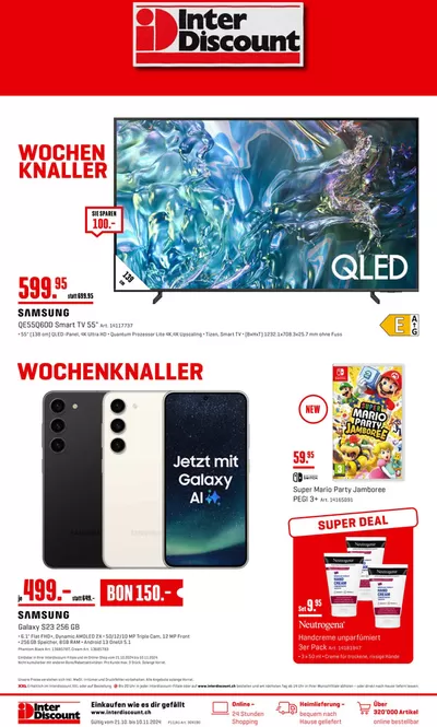 Interdiscount Katalog in Basel | Interdiscount reklamblad DE | 21.10.2024 - 10.11.2024