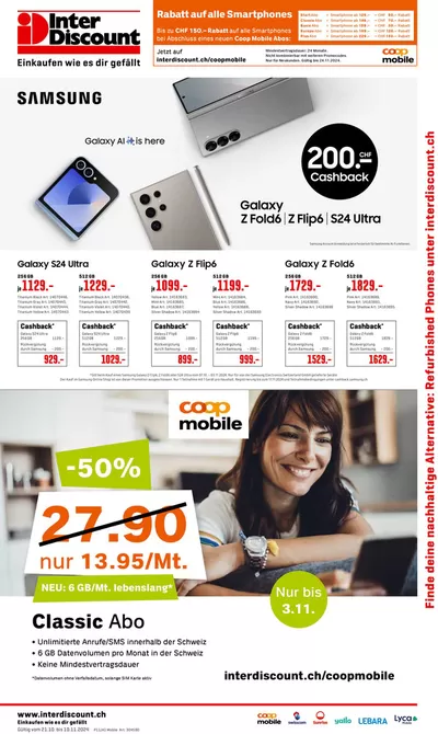 Interdiscount Katalog in Zürich | Tolle Rabatt uf usgwählte Produkt | 21.10.2024 - 10.11.2024