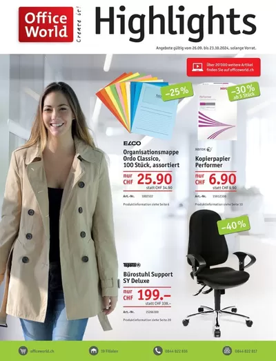 Angebote von Bücher & Bürobedarf in Wallisellen | Office World reklamblad in Office World | 21.10.2024 - 4.11.2024