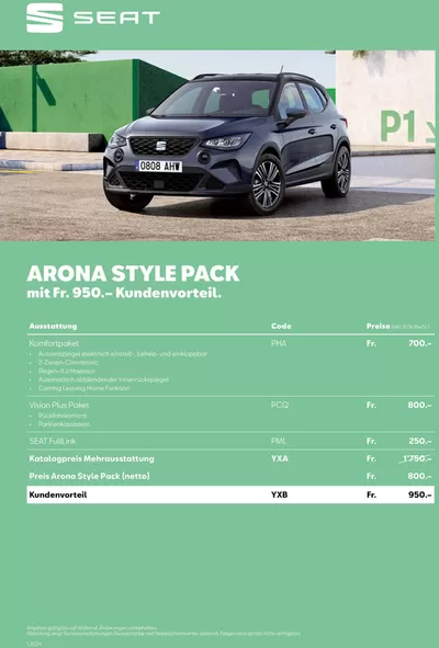 Angebote von Auto, Motorrad & Werkstatt in Altstätten | SEAT Arona Style Pack-Flyer in Seat | 28.10.2024 - 11.11.2024