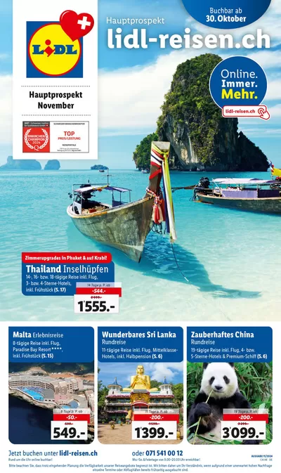 Lidl Katalog in Bern | November - Reise-Highlights - DE | 30.10.2024 - 30.11.2024