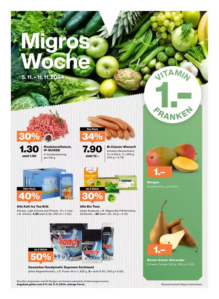 Migros Katalog in Neuhausen | Aktuälli Schnäppchen und Ängbot | 7.11.2024 - 21.11.2024