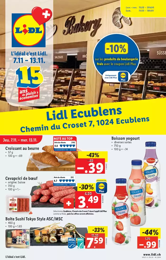 Lidl Katalog in Bern | Ouverture Lidl Ecublens - FR | 7.11.2024 - 13.11.2024