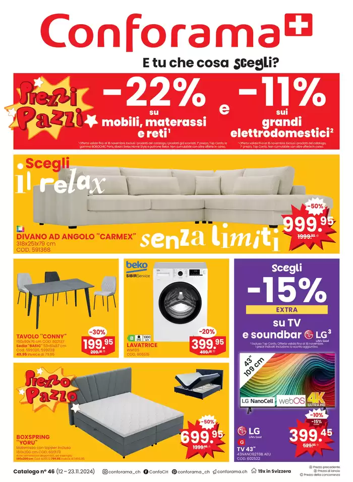 Conforama Katalog | Conforama reklamblad - IT | 12.11.2024 - 23.11.2024