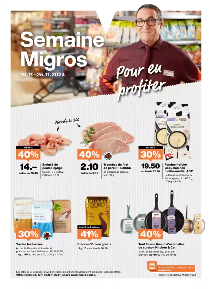 Migros Katalog in Montreux | Aktuälli Deals und Ängbot | 19.11.2024 - 3.12.2024