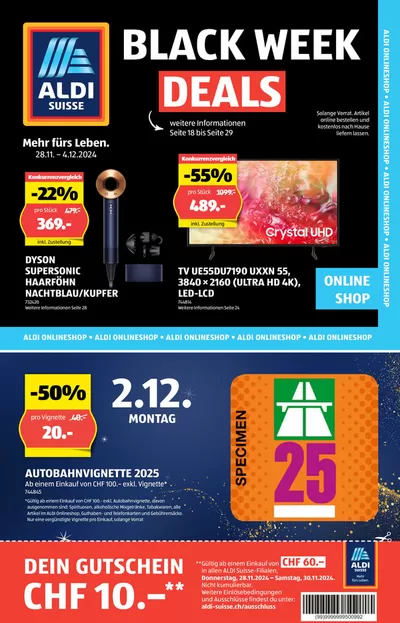 Aldi Katalog in Bern | Blättere online im ALDI SUISSE Flugblatt | 28.11.2024 - 4.12.2024