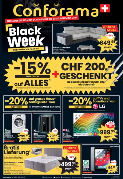 Angebote von Haus & Möbel in Bülach | Conforama reklamblad - DE in Conforama | 24.11.2024 - 2.12.2024