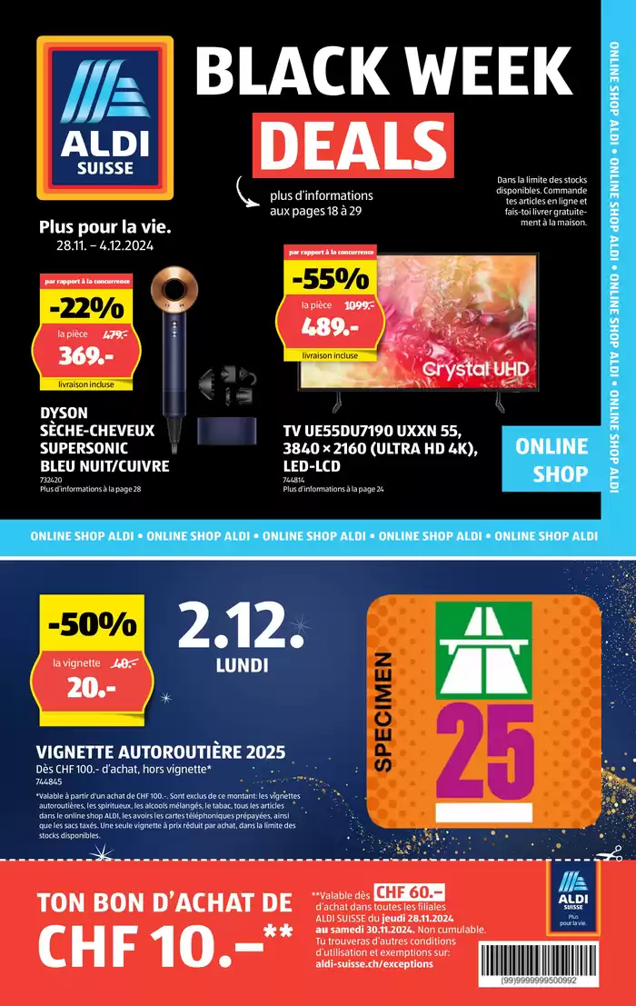 Aldi Katalog in Bern | Feuilleter le prospectus ALDI SUISSE en ligne | 28.11.2024 - 4.12.2024