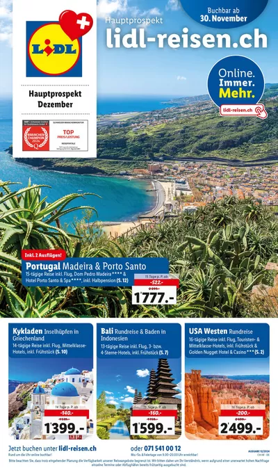 Lidl Katalog in Renens | Dezember - Reise-Highlights - DE | 29.11.2024 - 31.1.2025