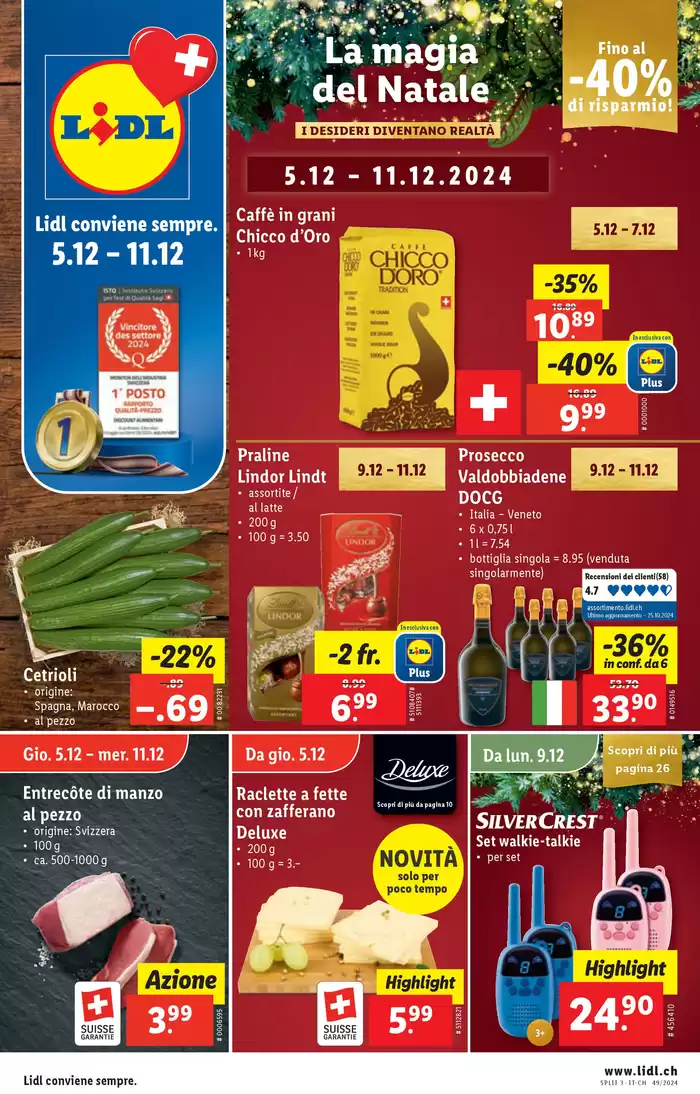 Lidl Katalog in Montreux | Attraktiivi Sonderängbot für alli | 5.12.2024 - 11.12.2024