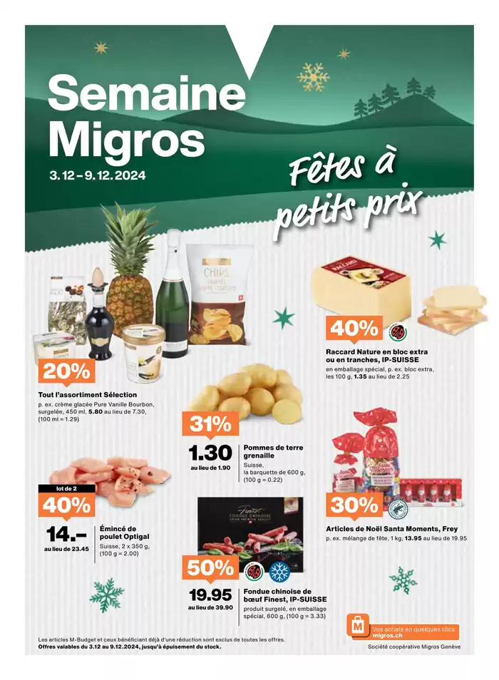 Migros Katalog in Vernier | Ängbot für Schnäppchenjäger | 3.12.2024 - 17.12.2024