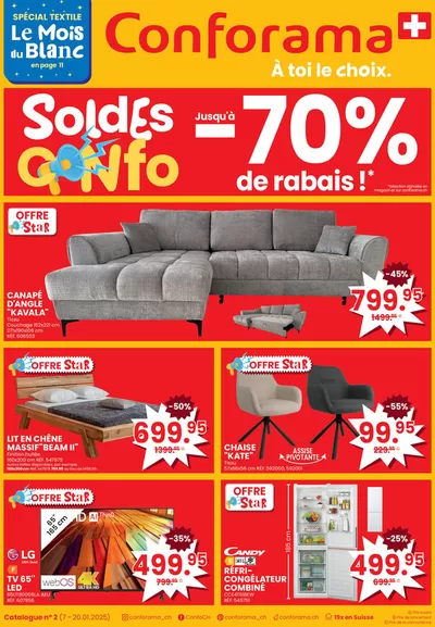 Angebote von Haus & Möbel in Versoix | Conforama reklamblad - FR in Conforama | 7.1.2025 - 20.1.2025