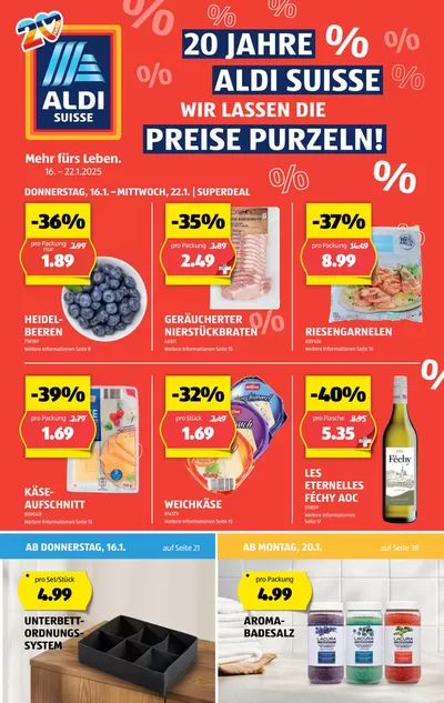 Angebote von Vorschau in Yverdon-les-Bains | Blätter online im ALDI SUISSE Flugblatt in Aldi | 16.1.2025 - 22.1.2025