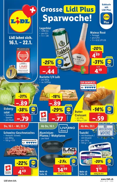 Angebote von Vorschau in Yverdon-les-Bains | Jetzt spare mit üse Deals in Lidl | 16.1.2025 - 22.1.2025