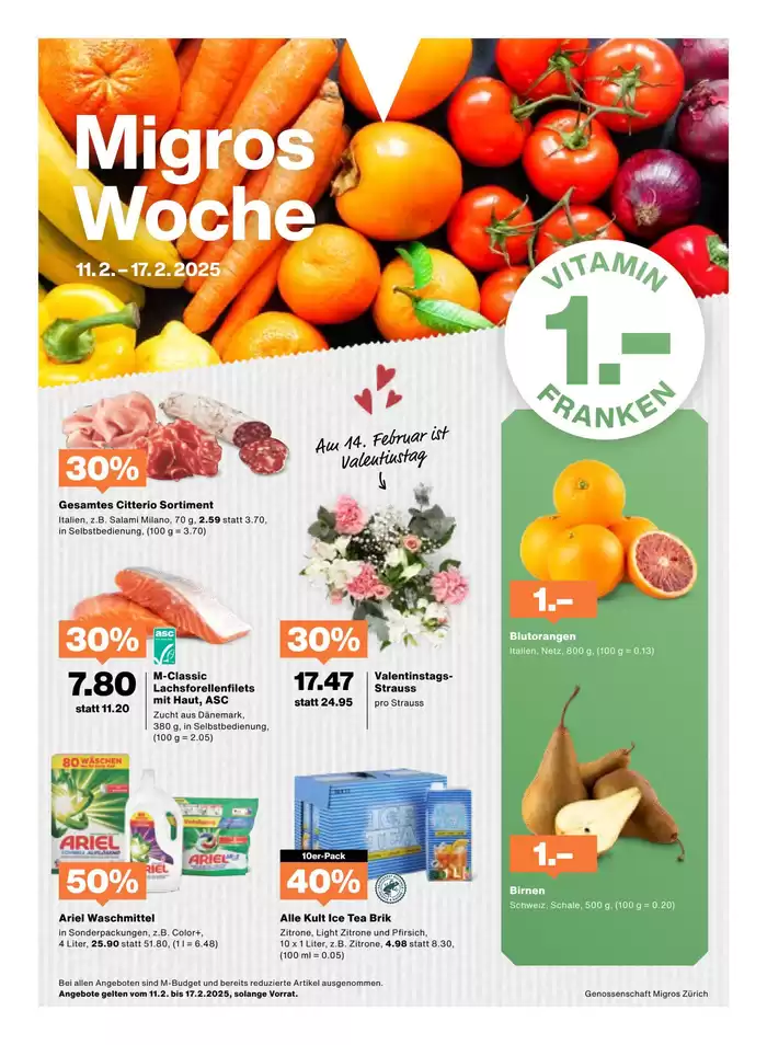 Migros Katalog in Affoltern am Albis | Top-Ängbot für alli Schnäppchenjäger | 11.2.2025 - 25.2.2025