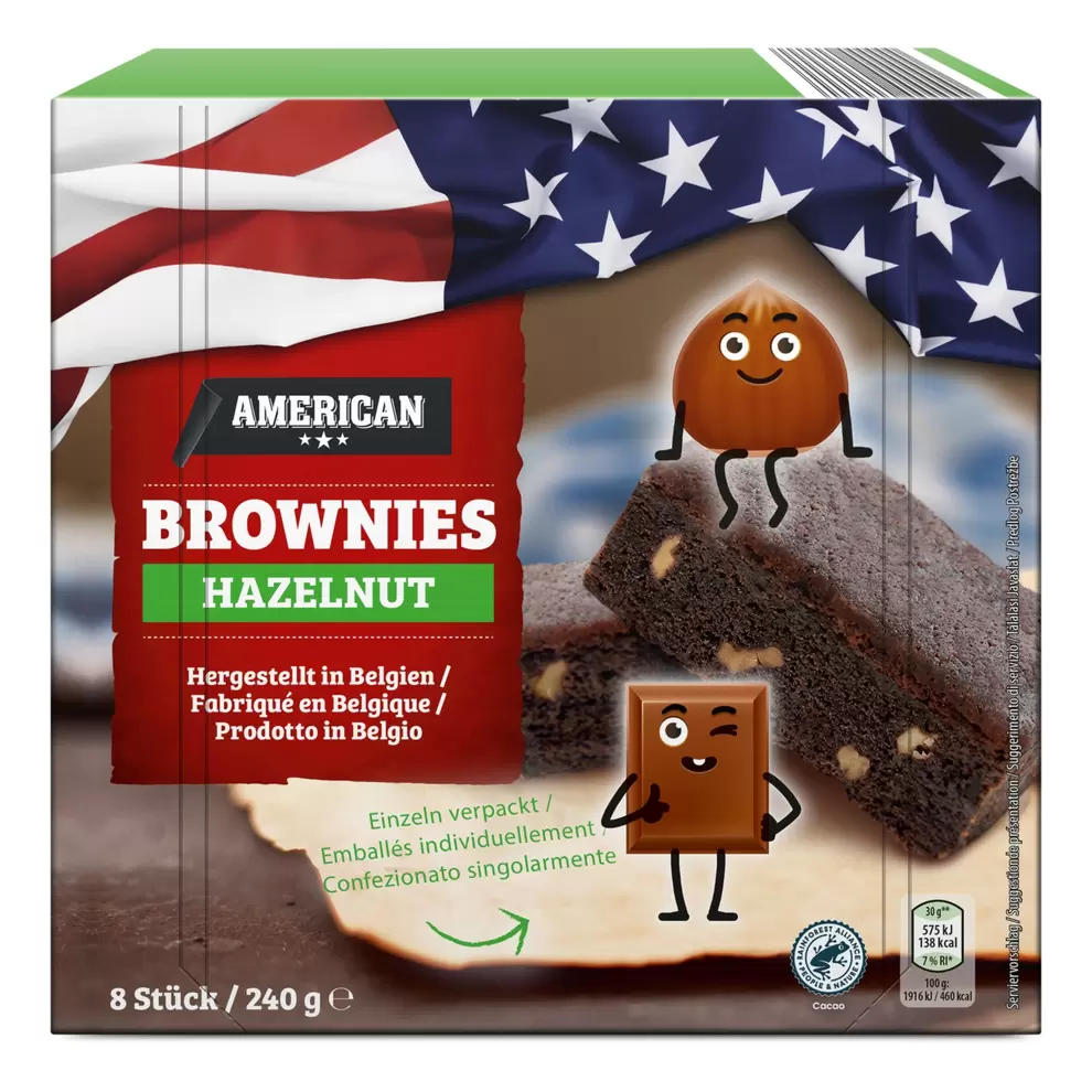 AMERICAN Brownies, Haselnuss für 2,49 CHF in Aldi