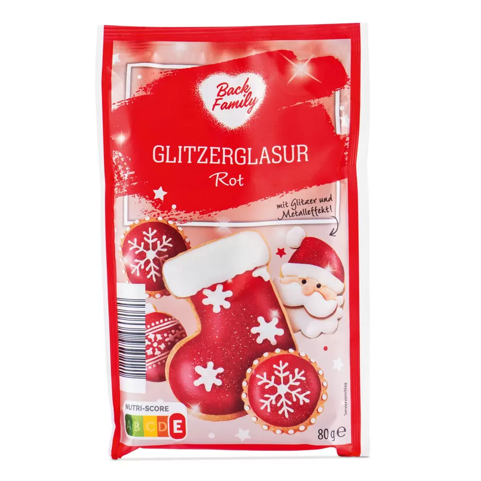 BACK FAMILY, Glitzerglasur 80g, Rot für 1,49 CHF in Aldi