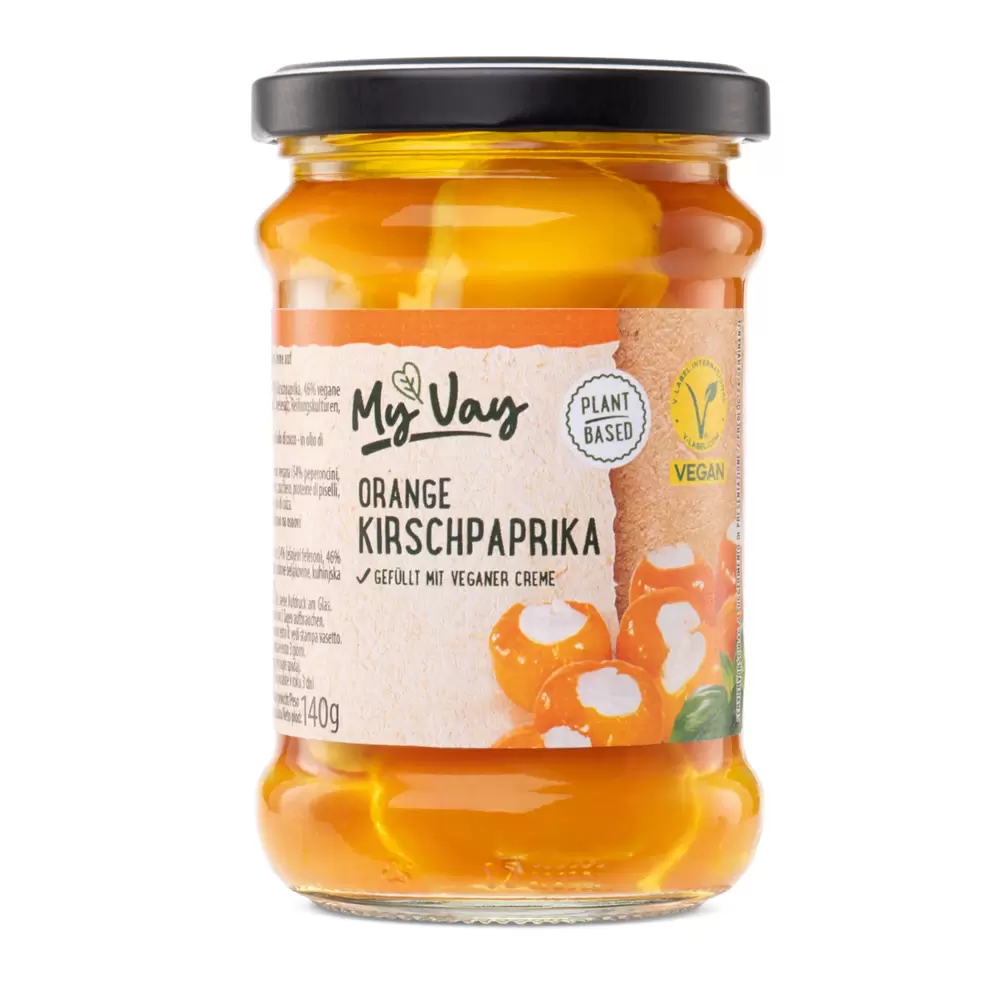 MYVAY, Antipasti mit veganer F, Orange Kirschp. für 3,49 CHF in Aldi