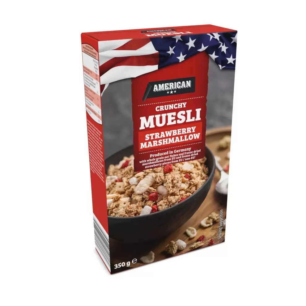 AMERICAN Crunchy Müsli, Strawberry Cheesecake für 2,49 CHF in Aldi