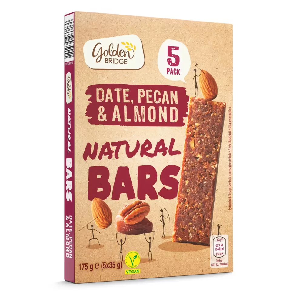 GOLDEN BRIDGE Natur Riegel, Dattel, Pekannuss, Mandel für 3,99 CHF in Aldi