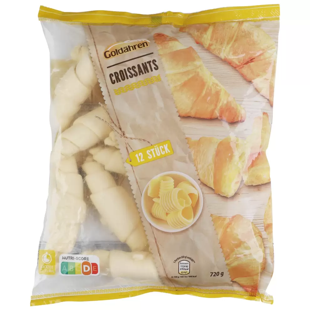 GOLDÄHREN Gefüllte Croissants, Butter für 5,99 CHF in Aldi