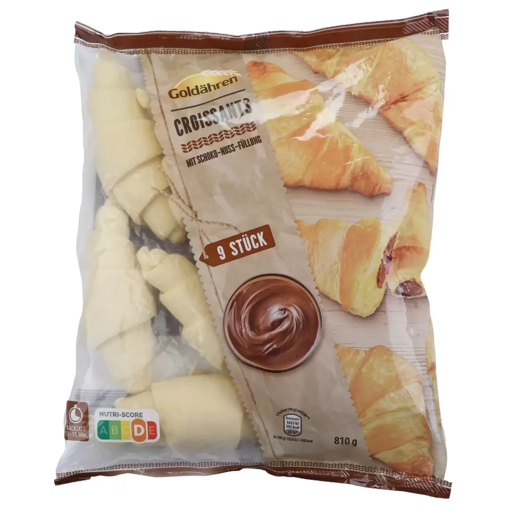 GOLDÄHREN Gefüllte Croissants, Schoko-Nuss für 5,99 CHF in Aldi