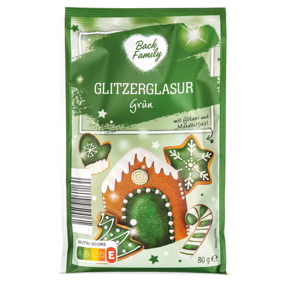 BACK FAMILY, Glitzerglasur 80g, Gruen für 1,49 CHF in Aldi