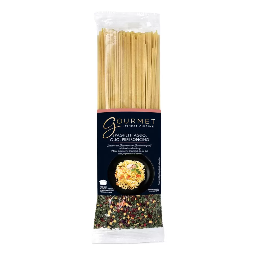 GOURMET, Pasta mit Gewürzen 500g+2, Spaghetti mit für 2,99 CHF in Aldi