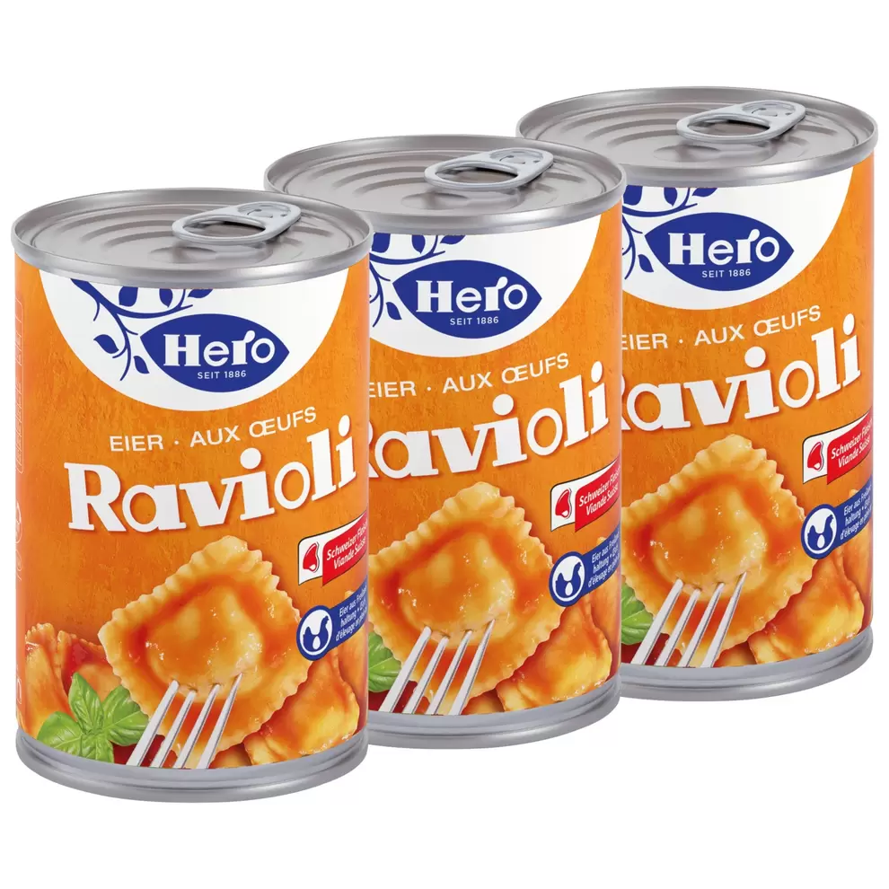 HERO Eier-Ravioli, 3er Pack für 7,39 CHF in Aldi