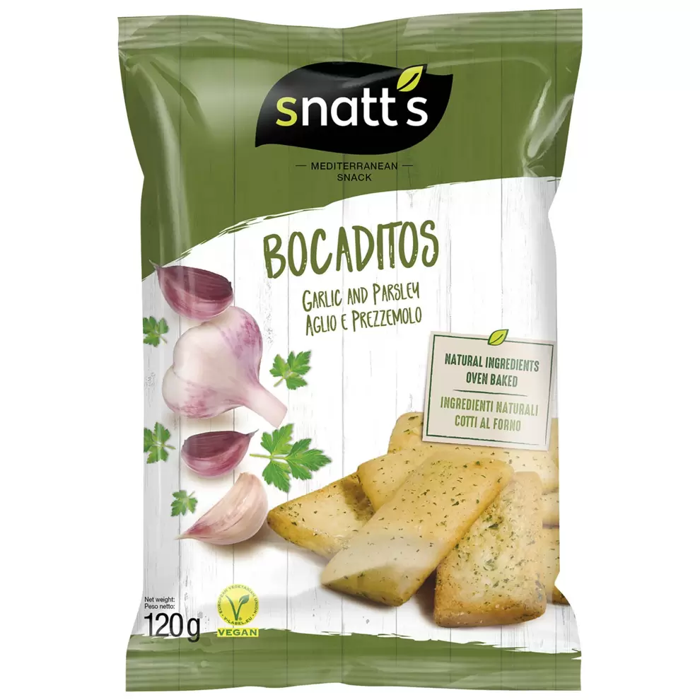 SNATTS Spanischer Apéro Snack, Knoblauch & Petersilie für 1,99 CHF in Aldi