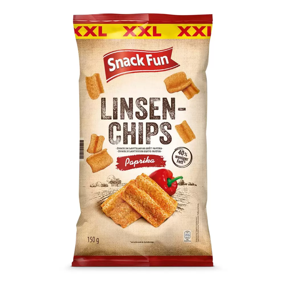 SNACK FUN, XXL Linsenchips, Paprika für 1,99 CHF in Aldi