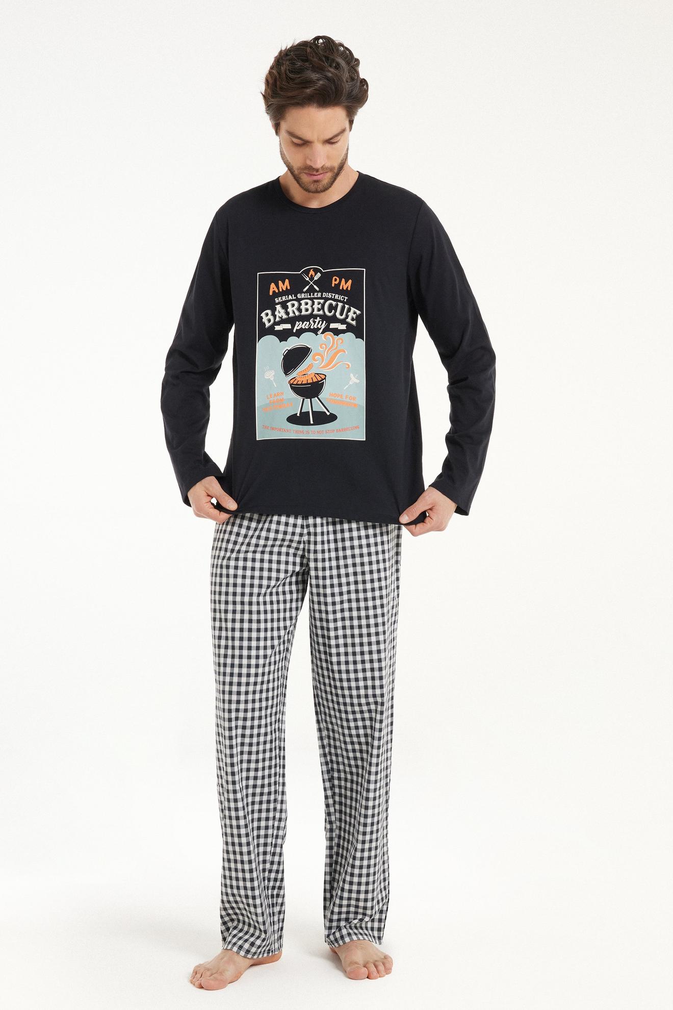 Langer Pyjama aus Baumwolle mit Barbecue-Print für 38,95 CHF in Tezenis