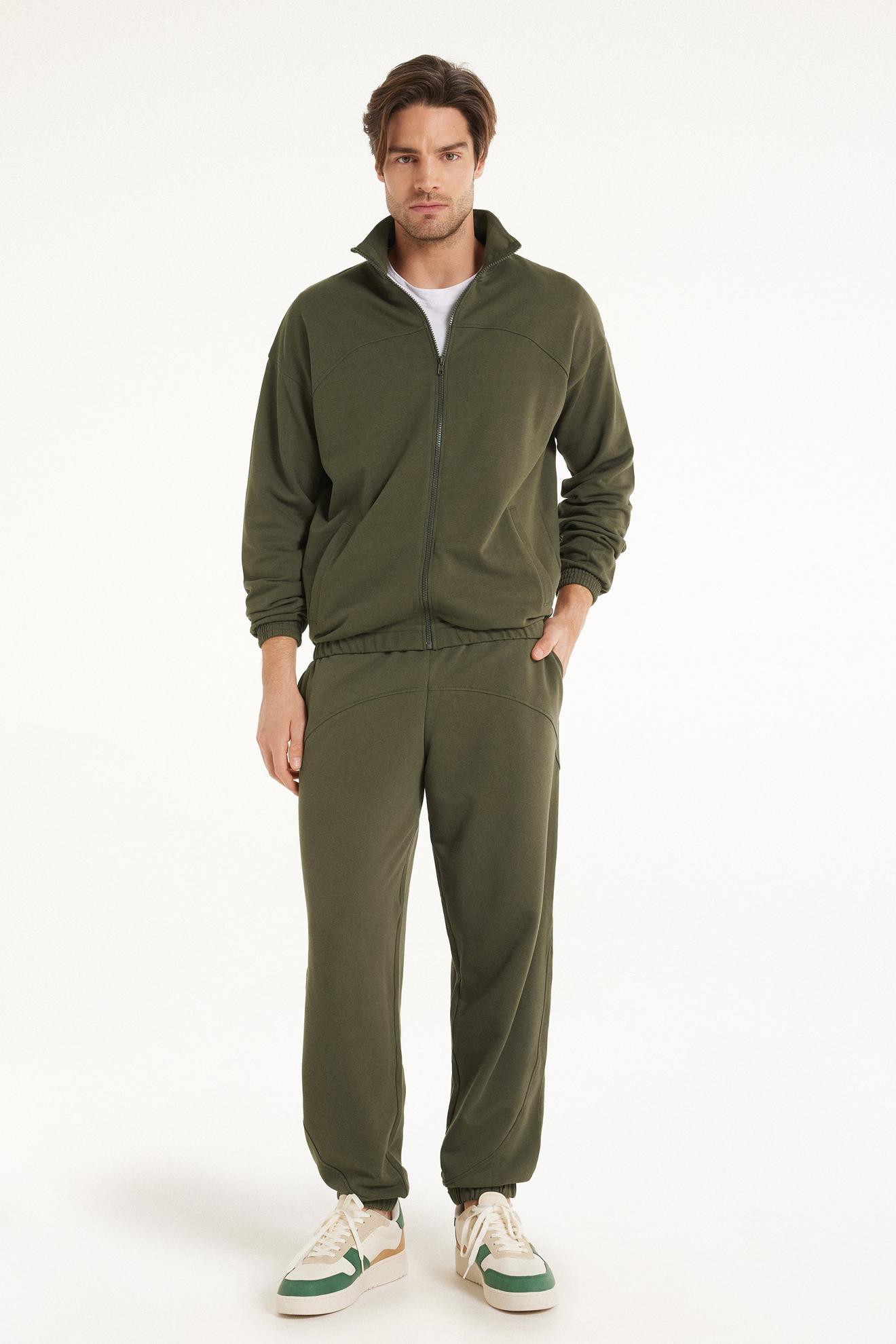Basic-Sweatshirt mit langen Ärmeln, Reißverschluss und Taschen für 29,95 CHF in Tezenis