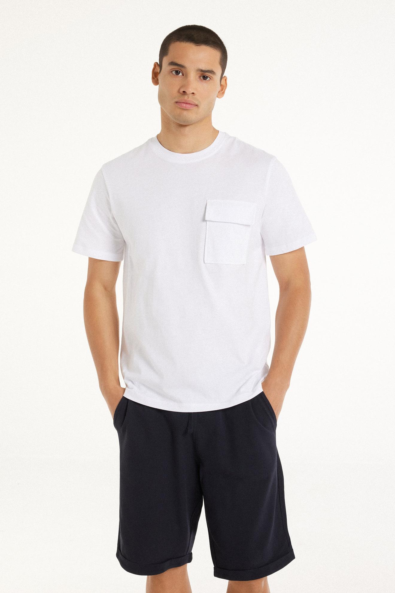 Rundhals-T-Shirt aus Baumwolle und Brusttasche für 19,95 CHF in Tezenis