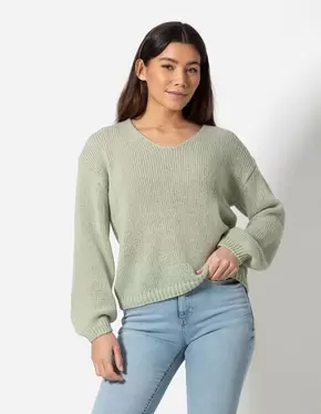 Strickpullover - V-Ausschnitt - grün für 29,95 CHF in Takko Fashion