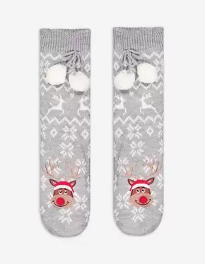 Kuschelsocken - Christmas - hellgrau für 9,95 CHF in Takko Fashion