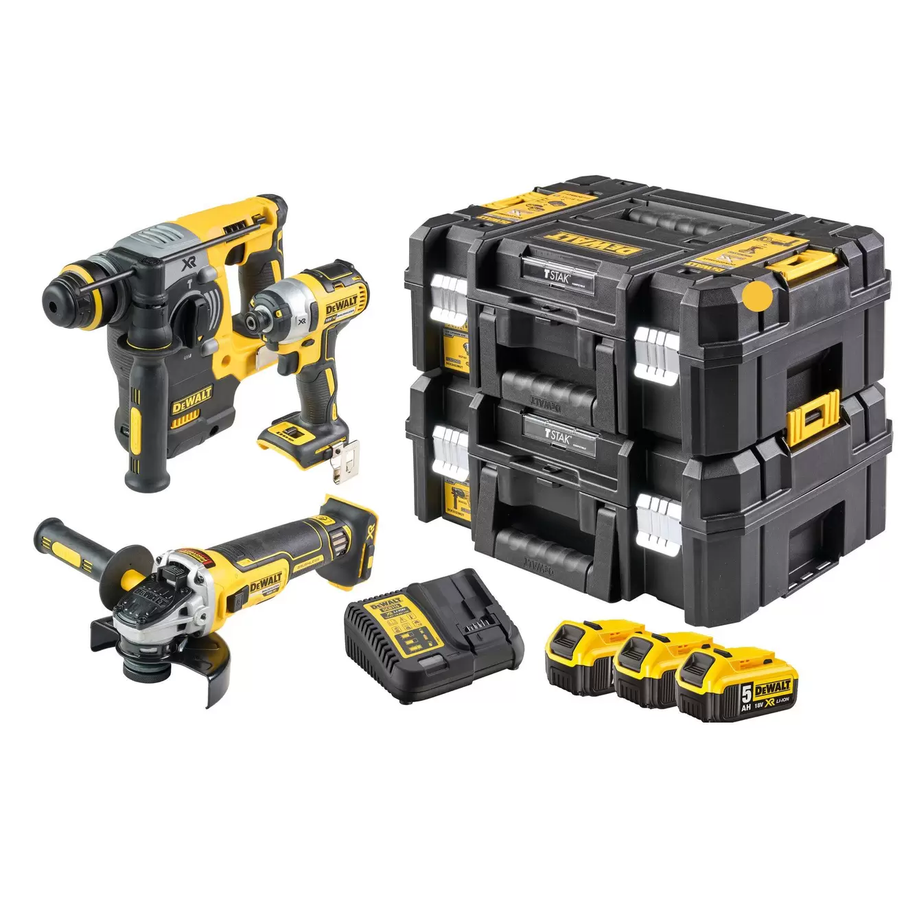 DEWALT  DCK305P3T-QW Akku-Schlagschrauber, Akku-Bohrhammer, Akku-Winkelschleifer   18 V  5.0 Ah Li-Ion inkl. Akku, inkl. für 957,4 CHF in Conrad