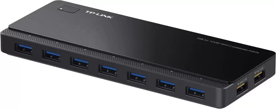 TP-LINK UH720 7+2 Port USB 3.2 Gen 1-Hub (USB 3.0) mit Schnellladeport Schwarz für 31,41 CHF in Conrad