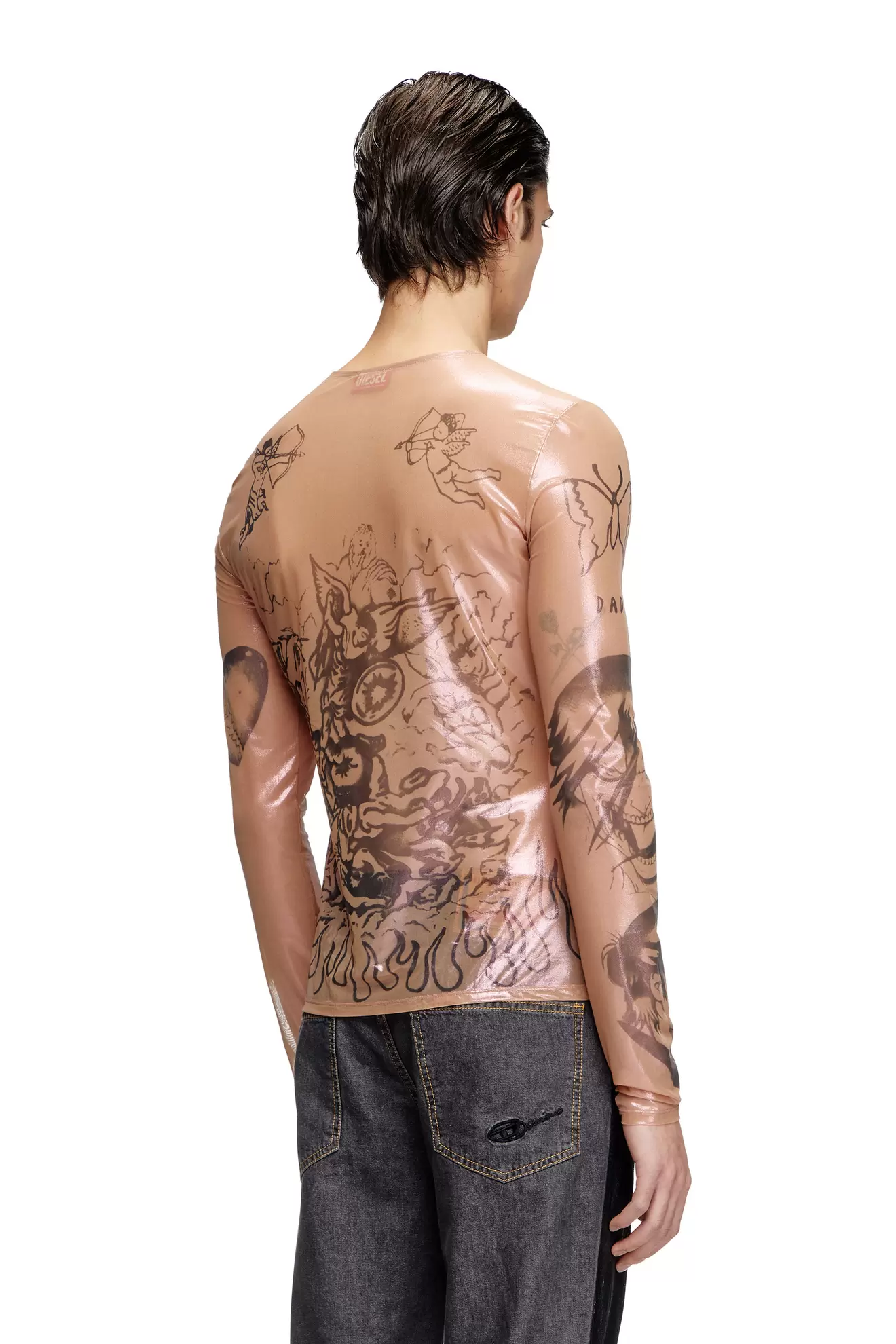 Tattoo-Top aus beschichtetem Stretch-Tüll für 609 CHF in Diesel