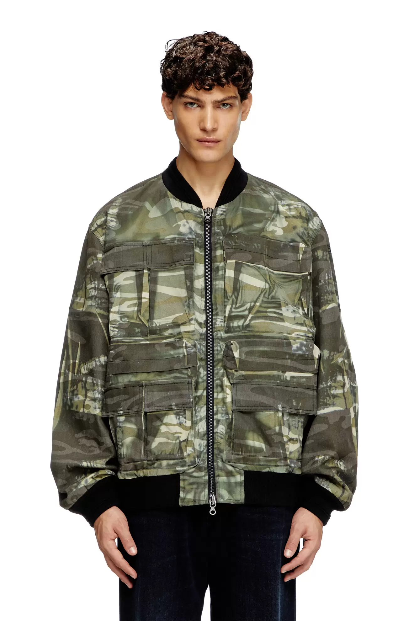 Camouflage-Jacke mit Knitter-Print für 559 CHF in Diesel